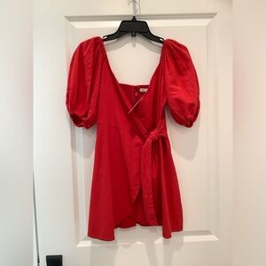 Abercrombie Puff Sleeve Wrap Mini Dress